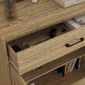 Wooden Cabinet with Drawer and 2-Door Storage