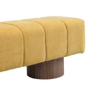 50" Chenille Fabric Upholstered Dining Bench for 2