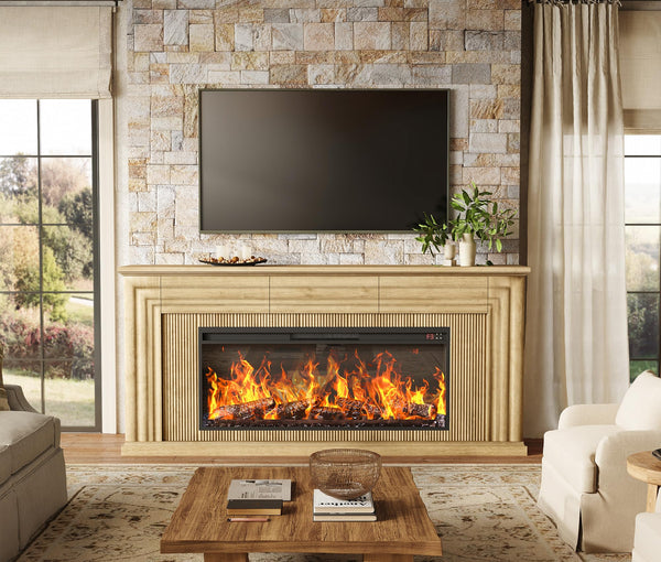 70" Fireplace TV Stand with 42" Electric Fireplace