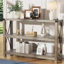 Entryway Console Table with Outlets, USB Ports & 3-Tier Open Shelves