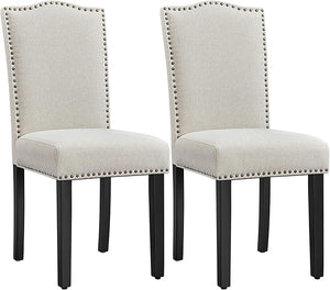 Modern Upholstered Dining Chairs with Solid Wood Legs