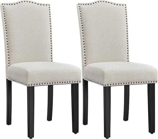 Modern Upholstered Dining Chairs with Solid Wood Legs