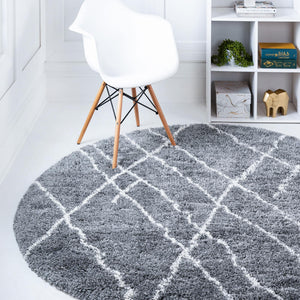 6 Ft Round Shag Area Rug – Soft Touch Polypropylene
