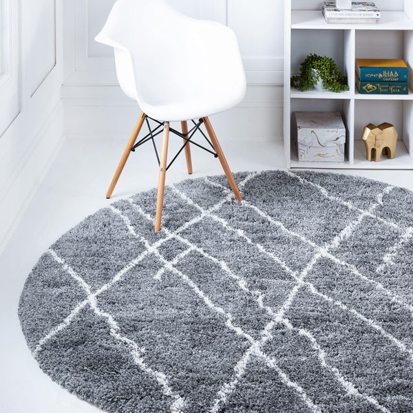 6 Ft Round Shag Area Rug – Soft Touch Polypropylene