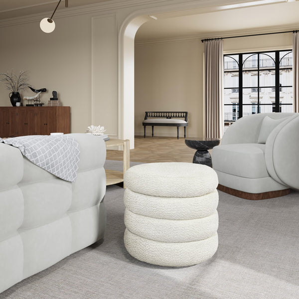 Round Storage Ottoman with Removable Lid