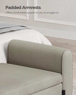 Storage Bench with Armrests and Ottoman Storage