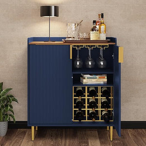 Bar Cabinet with Wine Rack & Stemware Holders