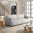 Convertible Sleeper Sofa Queen Size – Boucle Fabric, Wood Legs