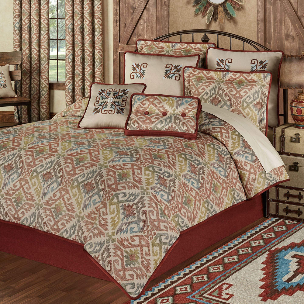 Queen Southwestern Comforter Bedding Set – 8 Piece with Shams & Decorative Pillows