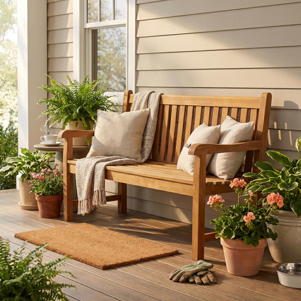 2-Person Teak Outdoor Garden Bench