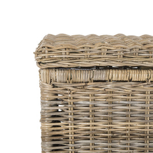 30" Wicker Storage Trunk with Removable Lid, Collapsible Rattan Chest