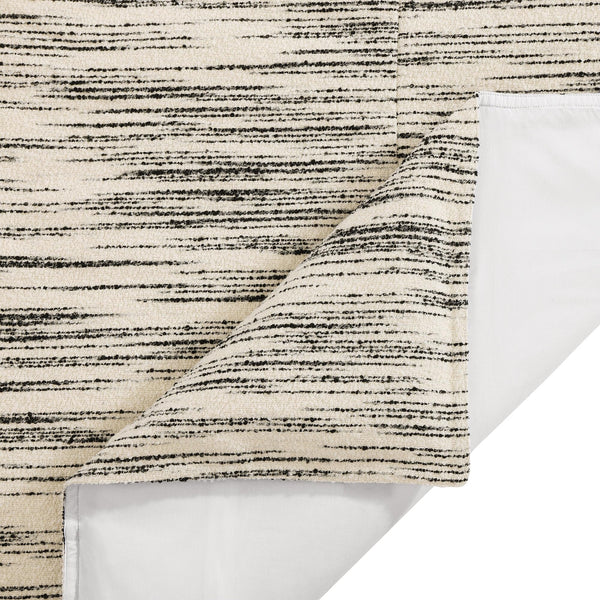 King Striped Bouclé Duvet Cover Set – Ivory & Black