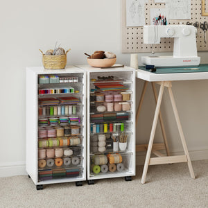 10-Drawer Rolling Storage Cart with Clear Drawers