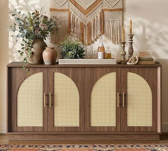 67" Arched Door Sideboard Buffet Cabinet with Storage
