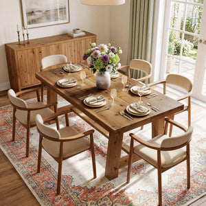 63-Inch Solid Wood Farmhouse Dining Table