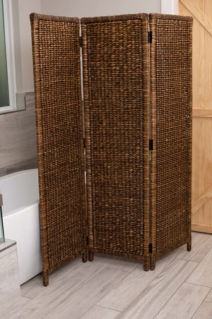 3 Panel Seagrass Room Divider – Foldable Privacy Screen