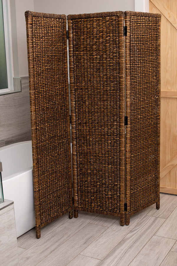 3 Panel Seagrass Room Divider – Foldable Privacy Screen
