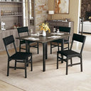Extendable Dining Table Set for 4 with Upholstered Chairs