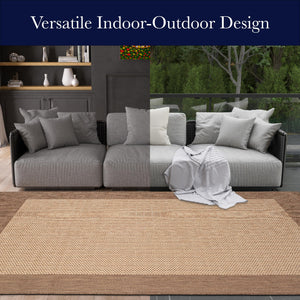 Indoor Outdoor Checkered Flatweave Area Rug 5'3" x 7'6"