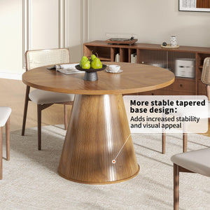 47-Inch Round Dining Table for 4–6 | Mid-Century Modern Fluted Kitchen Table