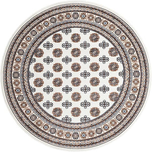 6 Ft Round Bokhara Area Rug – Polypropylene Medium Pile