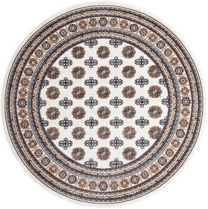 6 Ft Round Bokhara Area Rug – Polypropylene Medium Pile