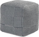 Handmade Square Pouf Ottoman | Cotton Floor Footrest & Accent Seat | 20"