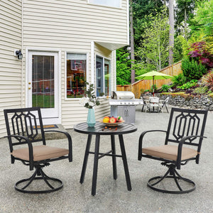 Round Metal Patio Bistro Table – 28 Inch Outdoor Side Table