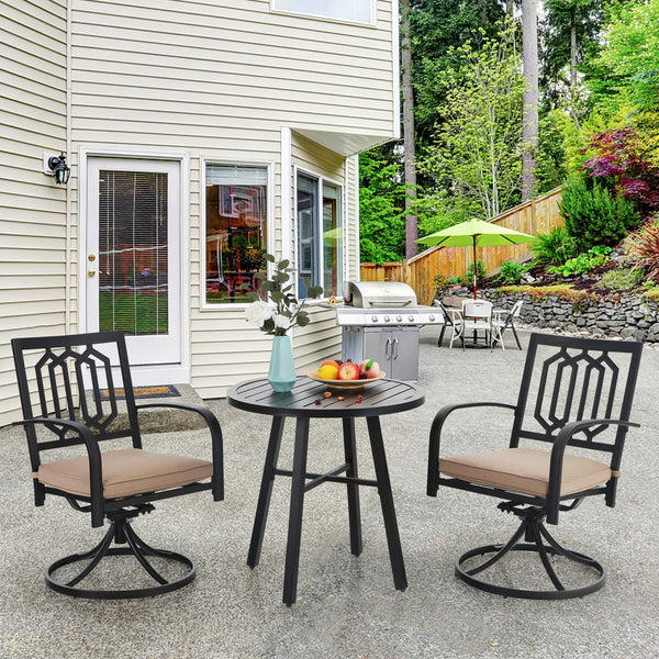 Round Metal Patio Bistro Table – 28 Inch Outdoor Side Table