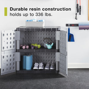 Freestanding Resin Storage Cabinet with Lockable Doors and Shelves