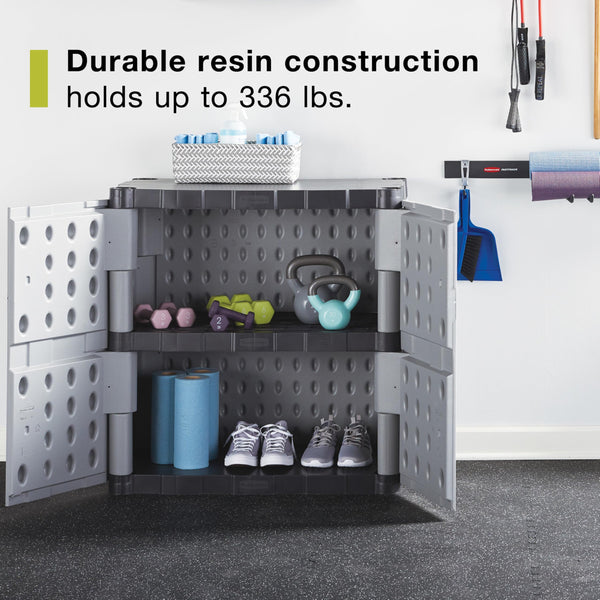 Freestanding Resin Storage Cabinet with Lockable Doors and Shelves