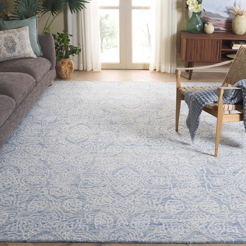 Handmade Wool Area Rug 8x10 Modern Floral Low Pile