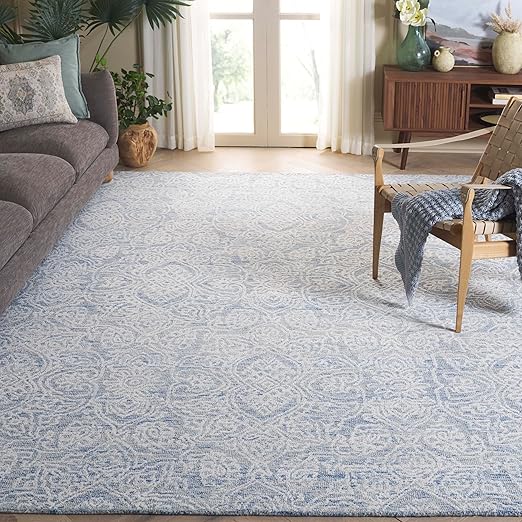9x12 Hand-Tufted Wool Area Rug – Modern Floral