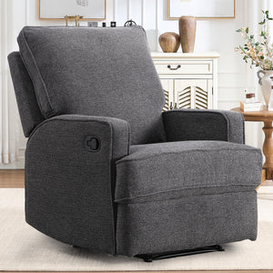 Manual Recliner Chair with Overstuffed Cushion