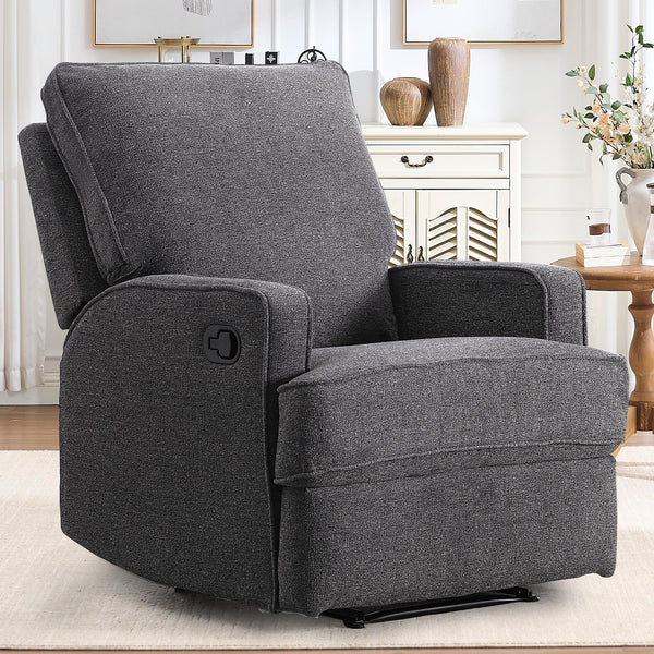 Manual Recliner Chair with Overstuffed Cushion