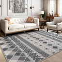 5x7 Sisal-Inspired Geometric Area Rug – Indoor & Outdoor