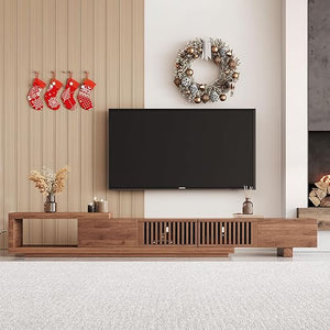 Mid-Century Modern TV Stand with Storage – Fits TVs Up to 80 Inches