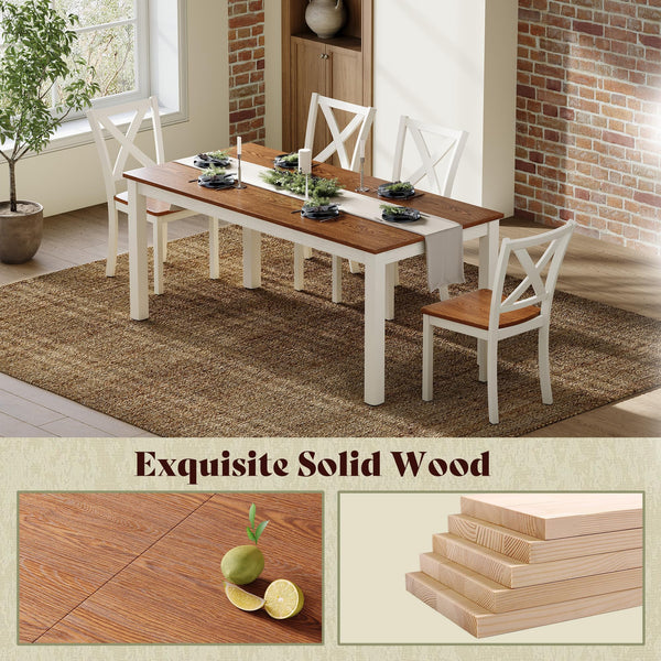 6-Piece Farmhouse Dining Set with Bench