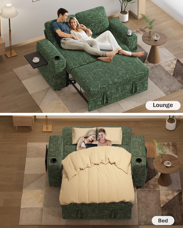 65" Convertible Loveseat Sleeper Sofa with Pull-Out Bed