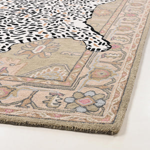 Leopard Print Wool Area Rug – Hand-Tufted, 5x8