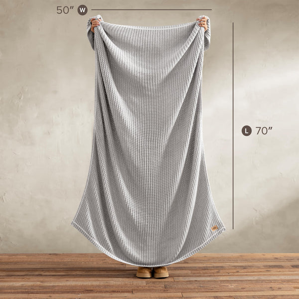 Waffle Knit Cotton Throw Blanket — 50" x 70"