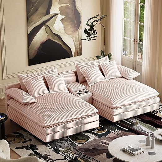 Oversized Indoor Chaise Lounge Chair with Adjustable Backrest