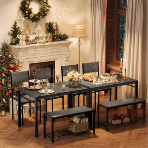 4-Piece Dining Set with Bench for 4