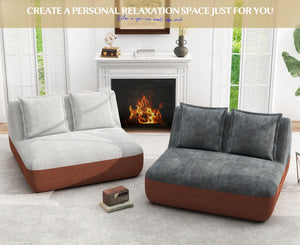 Small Loveseat Sofa Chair with Side Pocket – Memory Foam, No Assembly