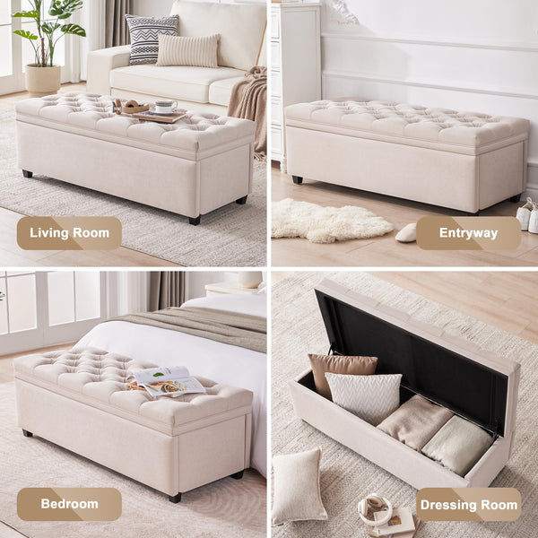 Storage Ottoman Bench with Hidden Storage