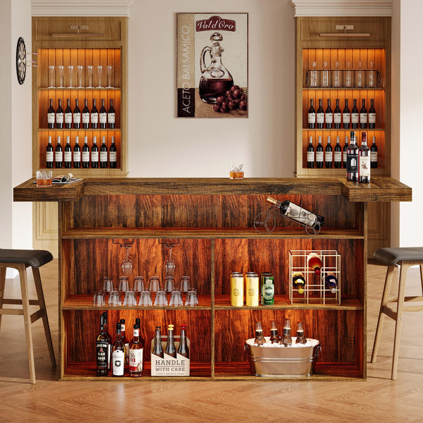 4-Tier Bar Table with Storage Shelves