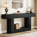 63-Inch Farmhouse Console Table with U-Shaped Base & Lower Shelf
