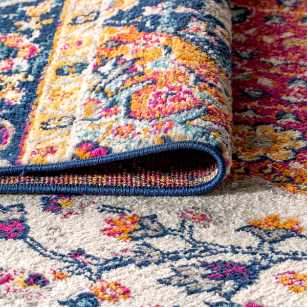 10x14 Boho Medallion Floral Area Rug – Polypropylene, Indoor, Non-Shedding