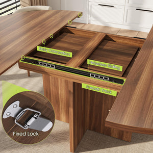 Extendable Round to Oval Dining Table 43.3"-59" | Seats 4-8