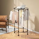 Round Garment Rack with Top Shelf